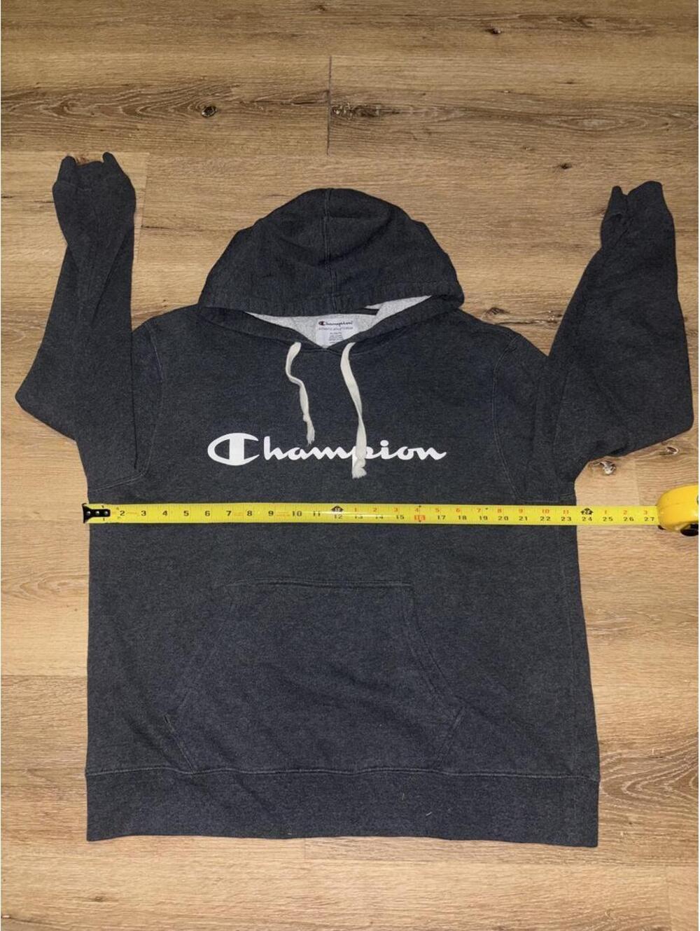Champion Authentic Athleticwear Logo Fleece Hoodie Charcoal Gray Men’s XL - Picture 5 of 6